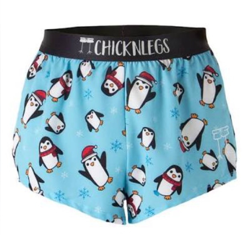 NWT ChicknLegs Penguin 4” Half Split Shorts